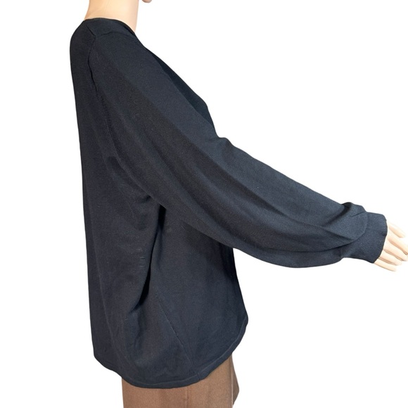 NWT New Chico's Caviar Trim V-Neck Black Sweater Size 4 US XXL - Picture 4 of 12